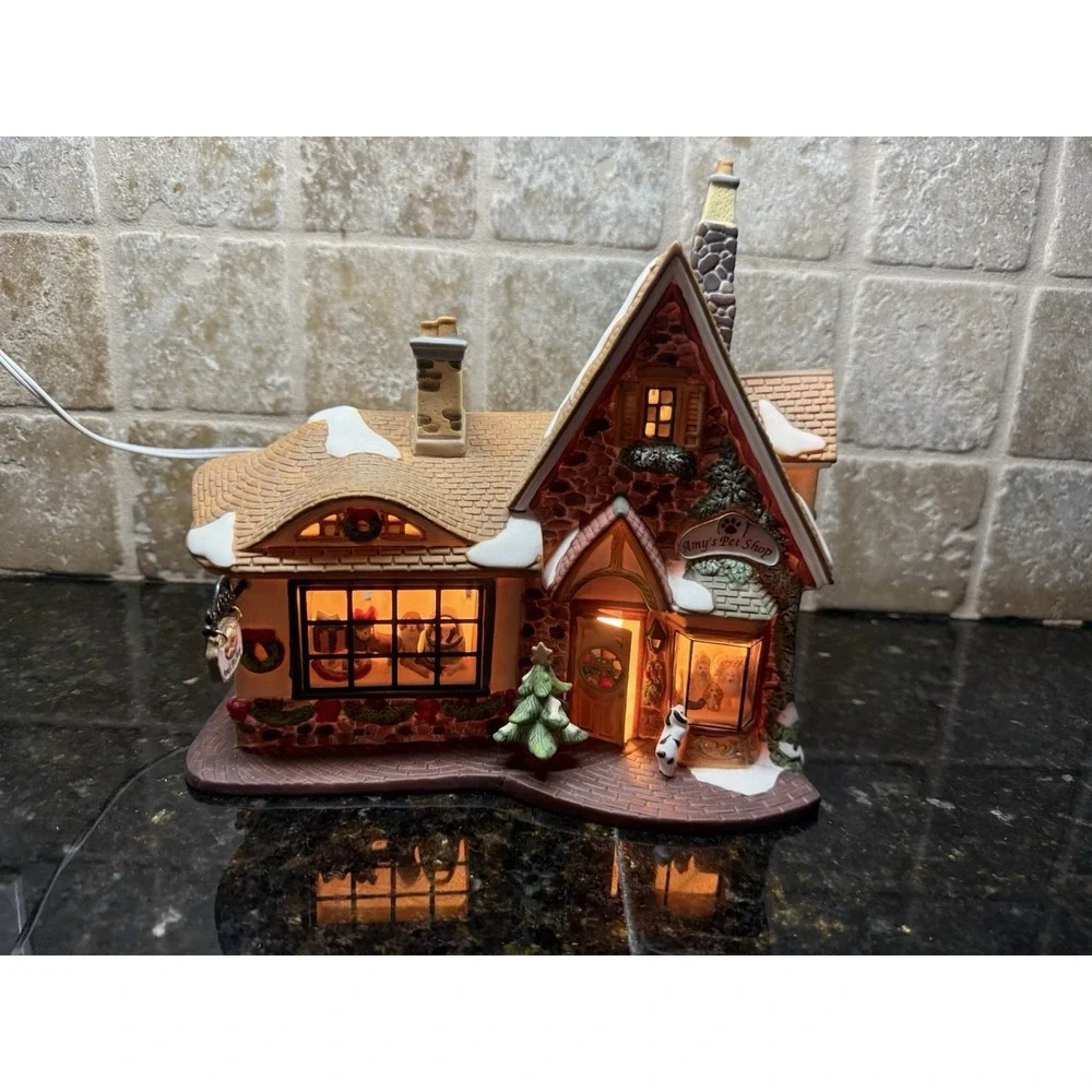 Heartland Valley Village Amy's Pet Shop 2008 O'Well Lighted Christmas Building